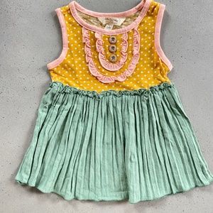 Matilda Jane with Joanna Gaines Make Hay Green Yellow Tunic Top Size 2